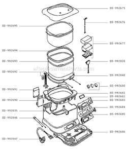 Part Location Diagram of SS-992695 T-Fal Ceramic Crock-Pot Bowl