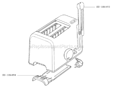 Page A Diagram and Parts List for TT227150/8W  T-Fal Toaster