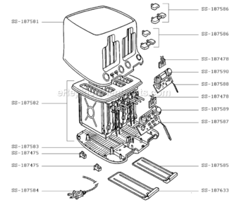 Part Location Diagram of SS-187589 T-Fal Knob And Support/Left/Black