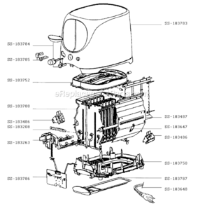 Part Location Diagram of SS-183784 T-Fal Knob/Grey