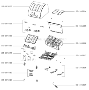 Part Location Diagram of SS-185828 T-Fal Toasting Compartiment