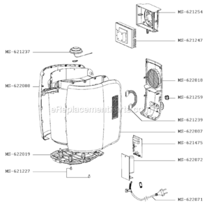 Page B Diagram and Parts List for VB2158DI/AU0  T-Fal Beer Dispenser