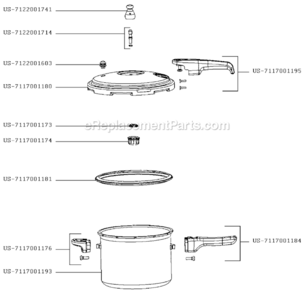 Page A Diagram and Parts List for YL223LA  T-Fal Pressure Cooker