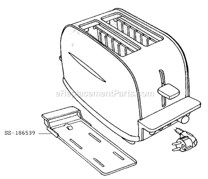 Page A Diagram and Parts List for TT380150/8W  T-Fal Toaster