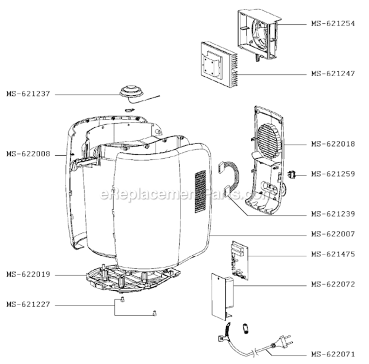 Page B Diagram and Parts List for VB2158US/AU0  T-Fal Beer Dispenser