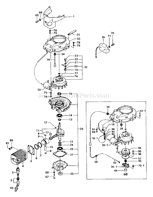 Page C Diagram and Parts List for TOB-175  Tanaka Engine