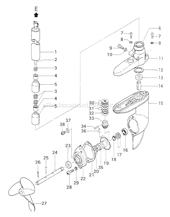 Page D Diagram and Parts List for TOB-25  Tanaka Engine