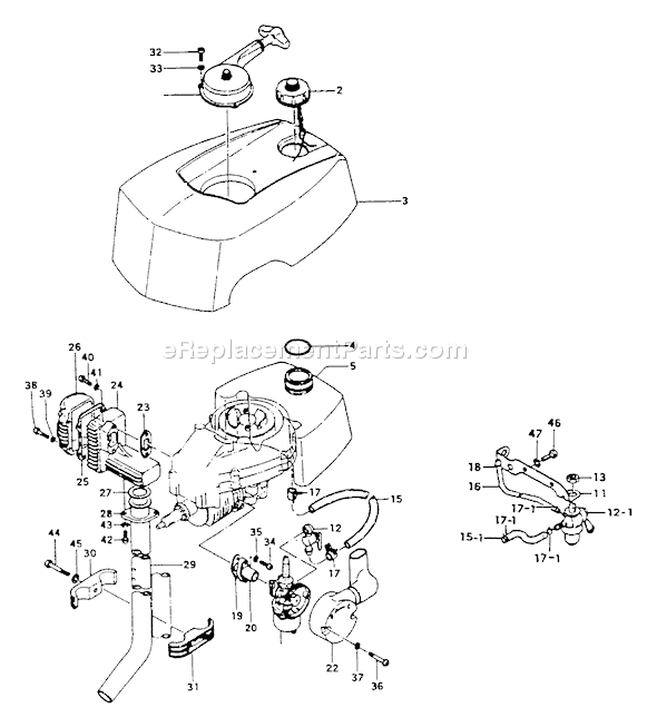 Page D Diagram and Parts List for TOB-120  Tanaka Engine