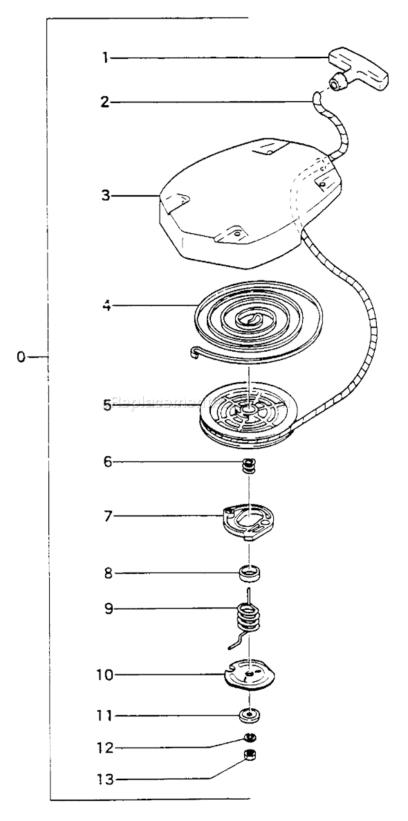 Page H Diagram and Parts List for TOB-550  Tanaka Engine