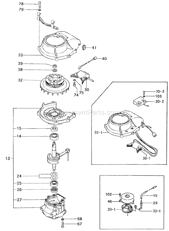 Page H Diagram and Parts List for TOB-300  Tanaka Engine