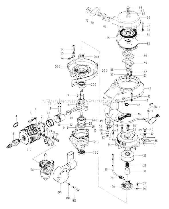 Page B Diagram and Parts List for TOB-12B  Tanaka Engine