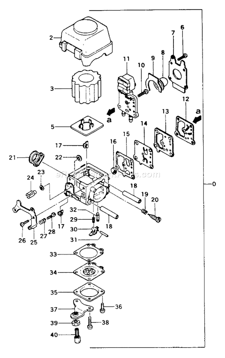 Page A Diagram and Parts List for AST-7000S  Tanaka Trimmer