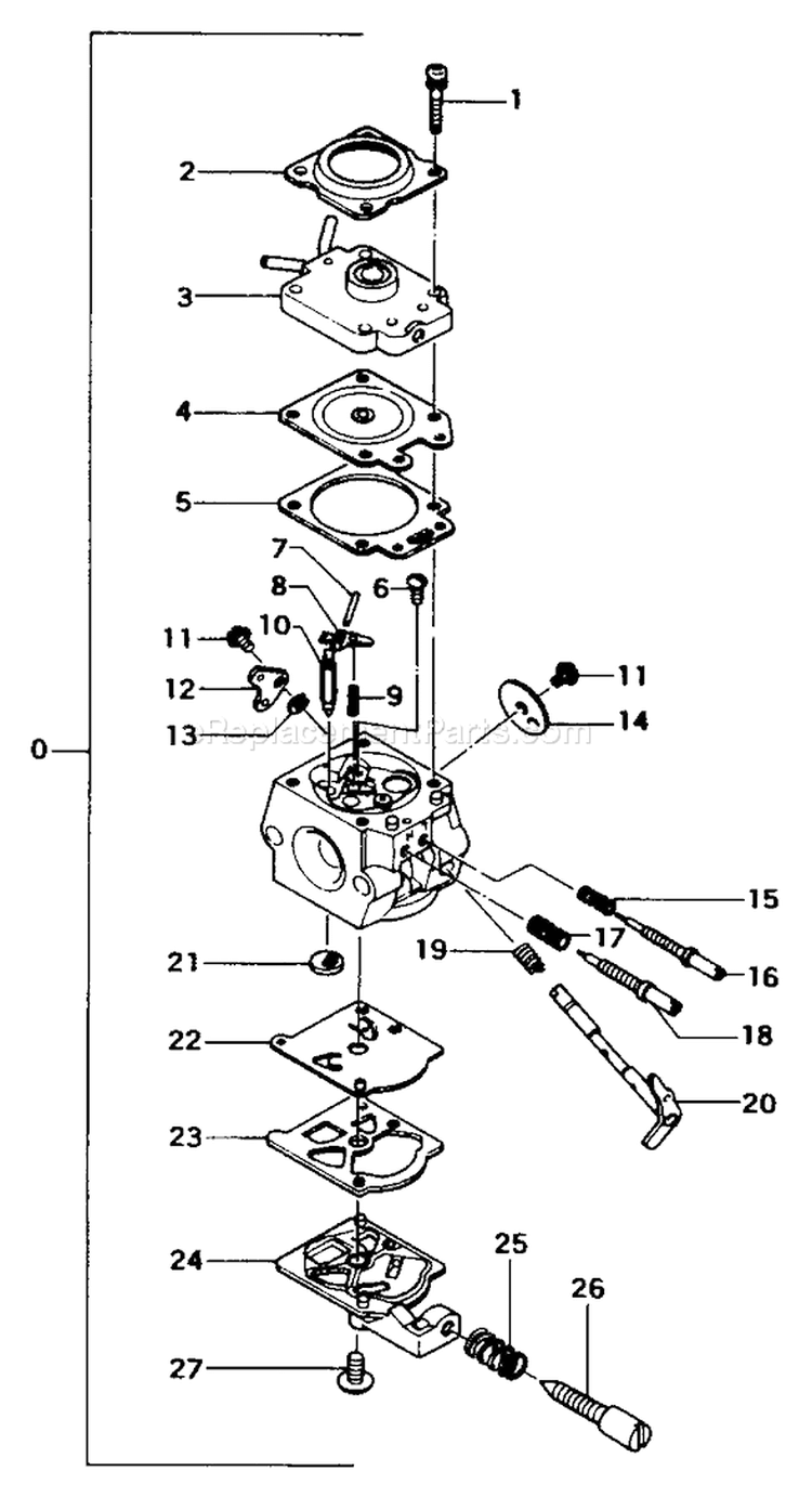 Page A Diagram and Parts List for ECS-300  Tanaka Chainsaw