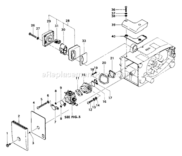 Page E Diagram and Parts List for ECS-300  Tanaka Chainsaw