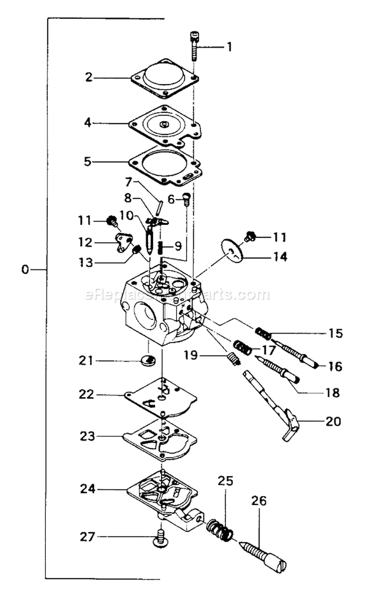 Page A Diagram and Parts List for ECS-320  Tanaka Chainsaw
