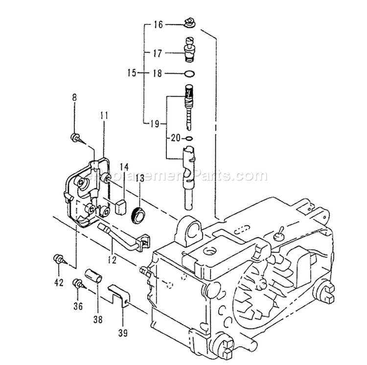 Page K Diagram and Parts List for ECS-3301B  Tanaka Chainsaw