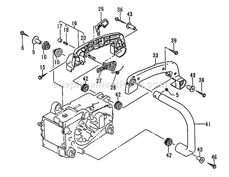 Page L Diagram and Parts List for ECS-3301B  Tanaka Chainsaw