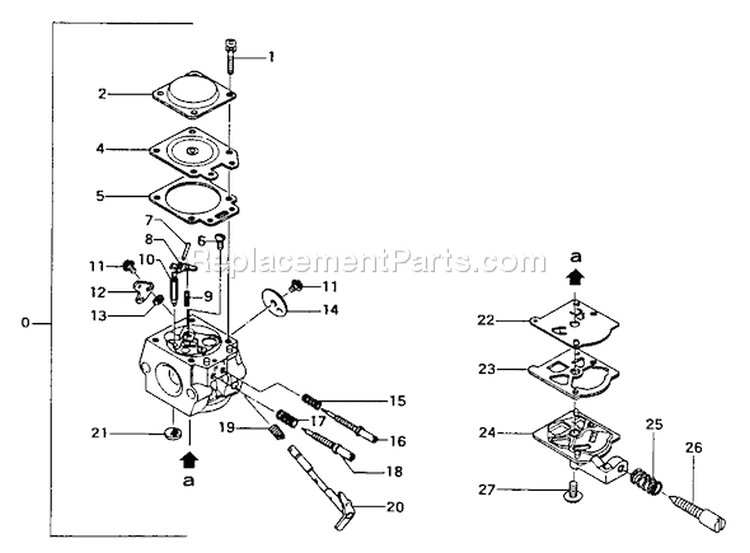 Page B Diagram and Parts List for ECS-330  Tanaka Chainsaw