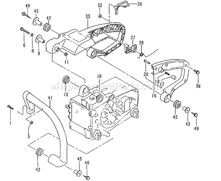Page J Diagram and Parts List for ECS-3351B  Tanaka Chainsaw