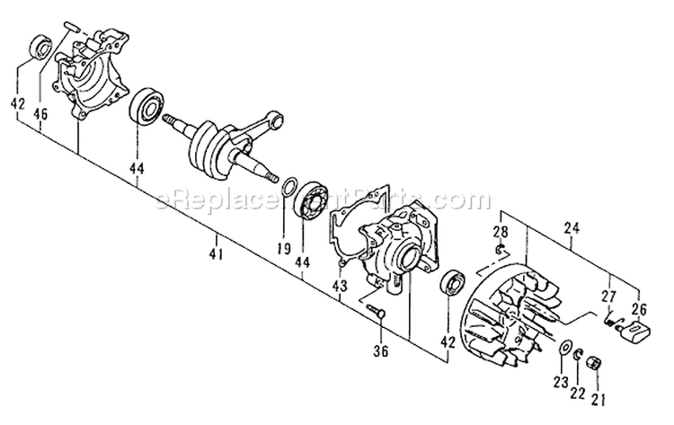 Page E Diagram and Parts List for ECS-3351B  Tanaka Chainsaw