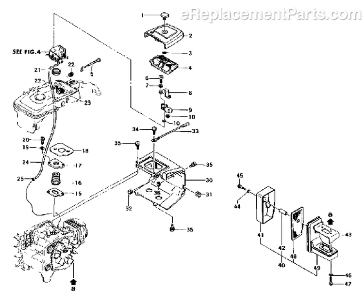 Page C Diagram and Parts List for ECS-3500B  Tanaka Chainsaw