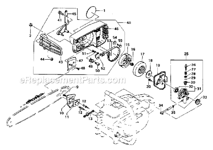 Page F Diagram and Parts List for ECS-3500B  Tanaka Chainsaw