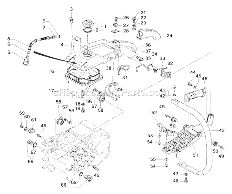 Page D Diagram and Parts List for ECS-3500  Tanaka Chainsaw