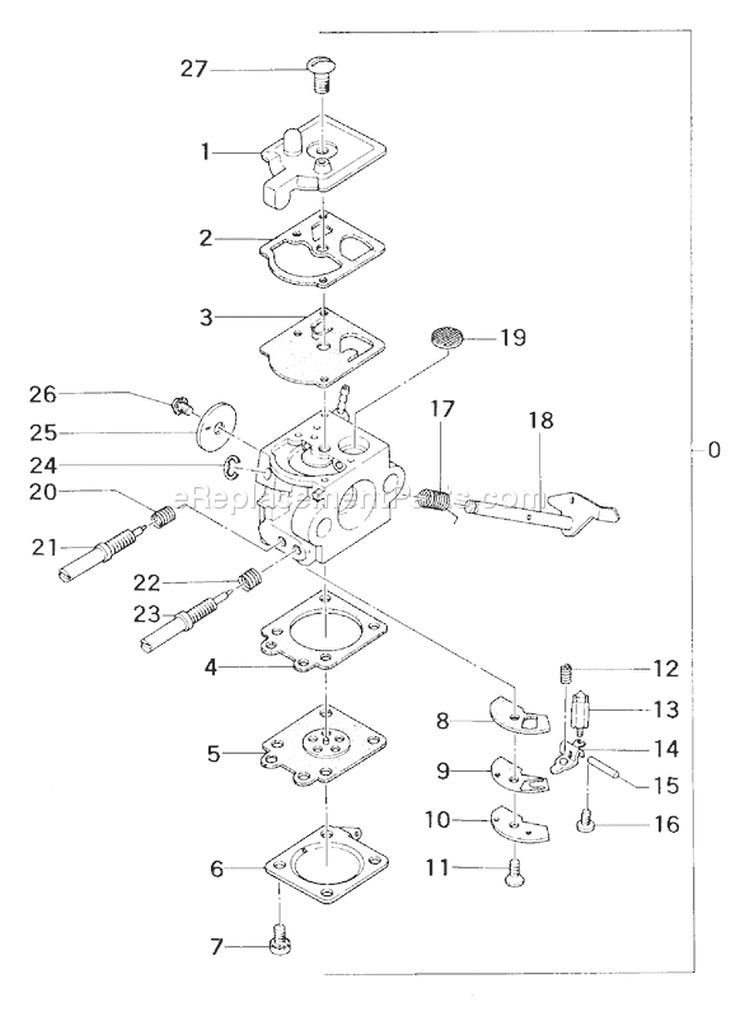Page A Diagram and Parts List for ECS-370  Tanaka Chainsaw