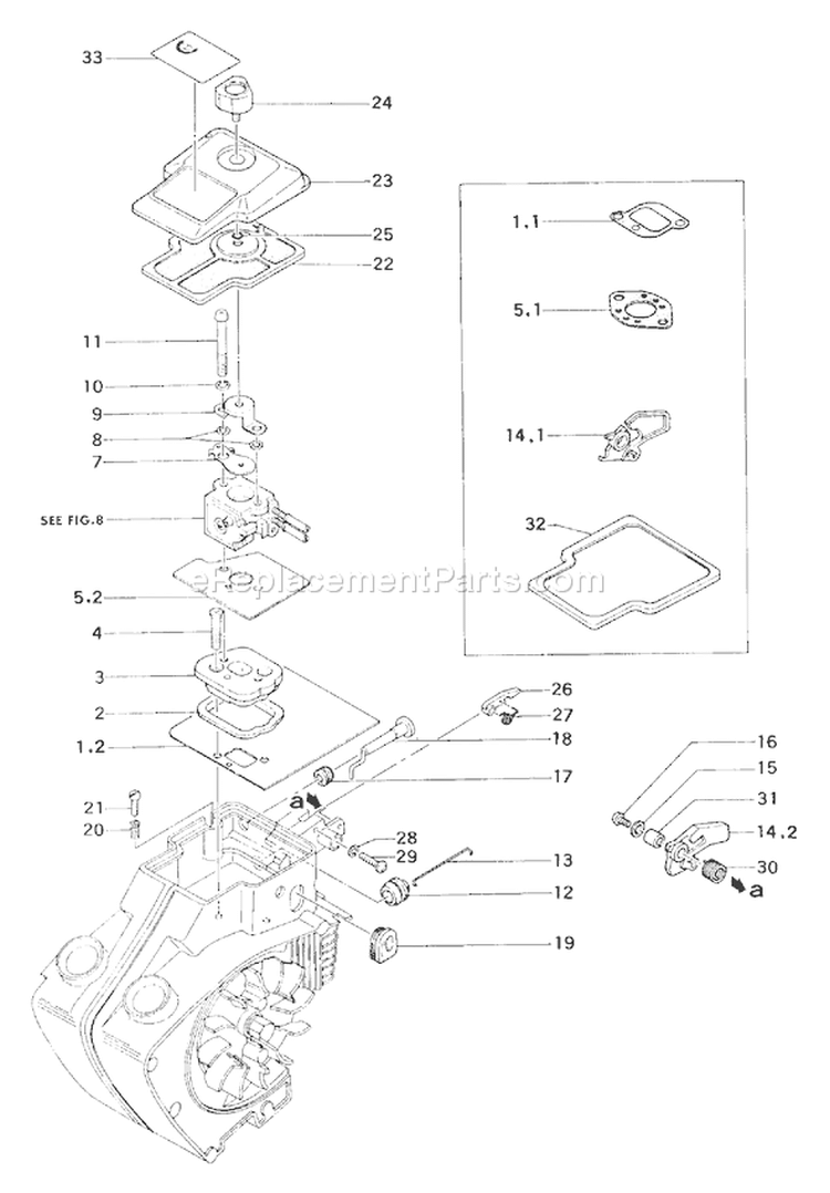 Page B Diagram and Parts List for ECS-370  Tanaka Chainsaw