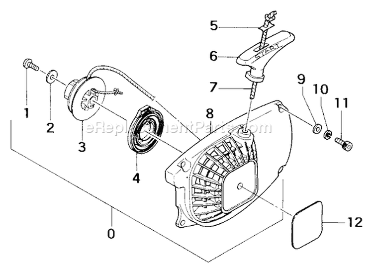 Page E Diagram and Parts List for ECS-4000  Tanaka Chainsaw