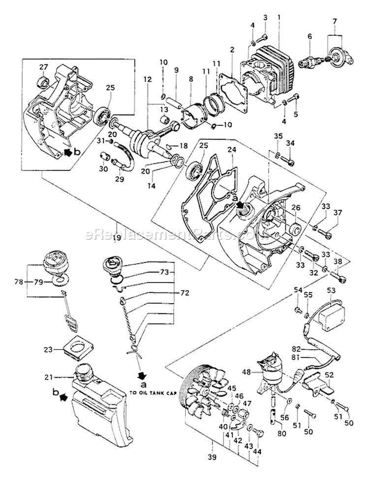 Page D Diagram and Parts List for ECS-415  Tanaka Chainsaw