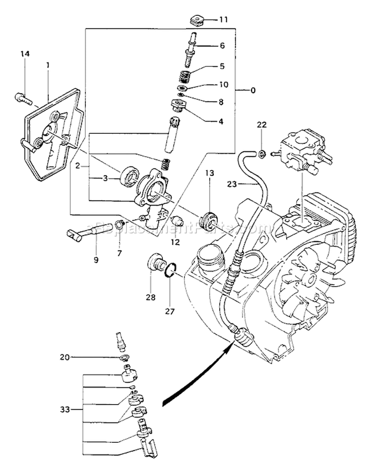 Page F Diagram and Parts List for ECS-415  Tanaka Chainsaw