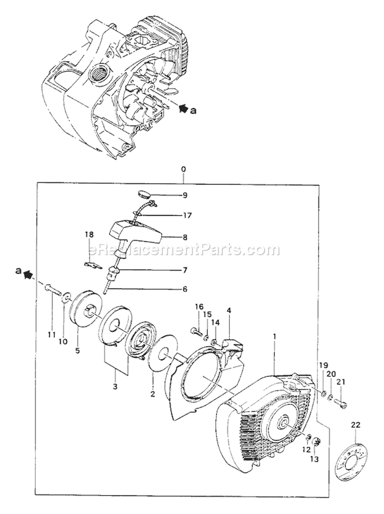 Page H Diagram and Parts List for ECS-415  Tanaka Chainsaw