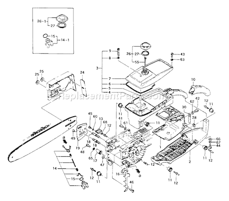 Page G Diagram and Parts List for ECS-506  Tanaka Chainsaw