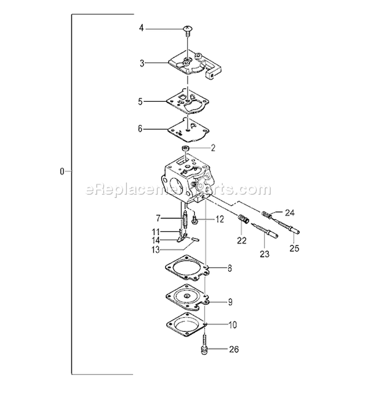 Page B Diagram and Parts List for ECV-4501 Before S/N S187932 Tanaka Chainsaw