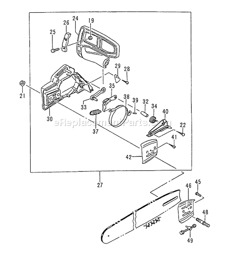 Page C Diagram and Parts List for ECV-4501 Before S/N S187932 Tanaka Chainsaw