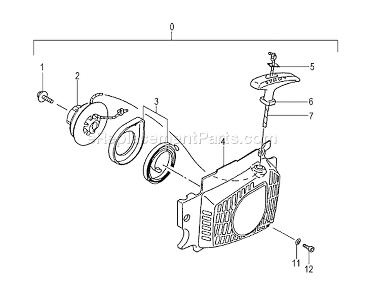Page J Diagram and Parts List for ECV-4501 After S/N S187933 Tanaka Chainsaw