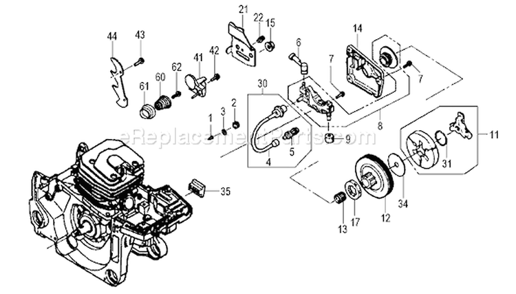 Page C Diagram and Parts List for ECV-5601  Tanaka Chainsaw