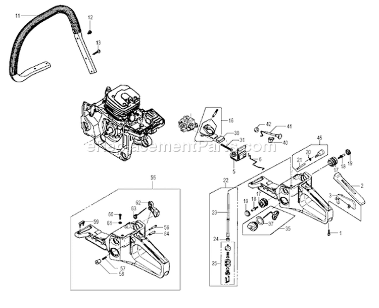 Page G Diagram and Parts List for ECV-5601  Tanaka Chainsaw
