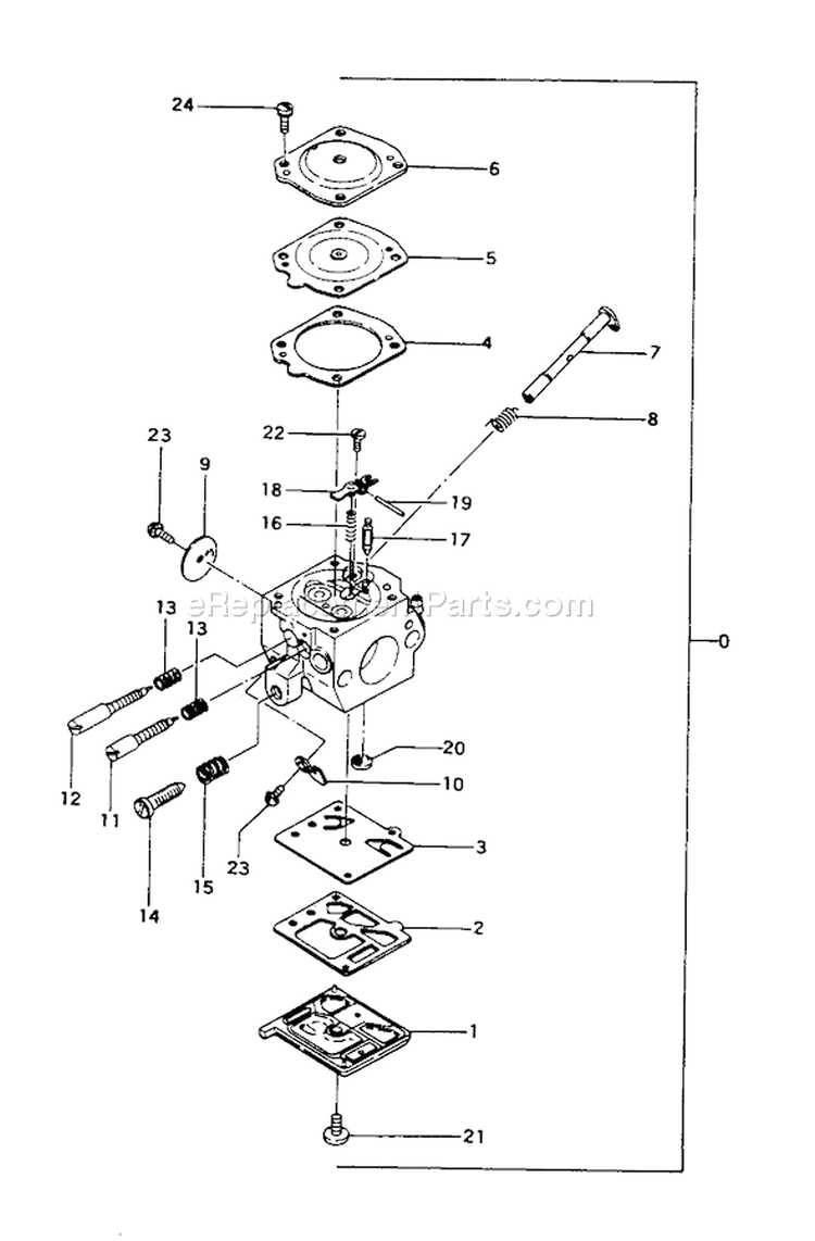 Page B Diagram and Parts List for EHC-120  Tanaka Concrete Saw