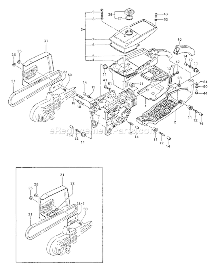 Page E Diagram and Parts List for EHC-120  Tanaka Concrete Saw