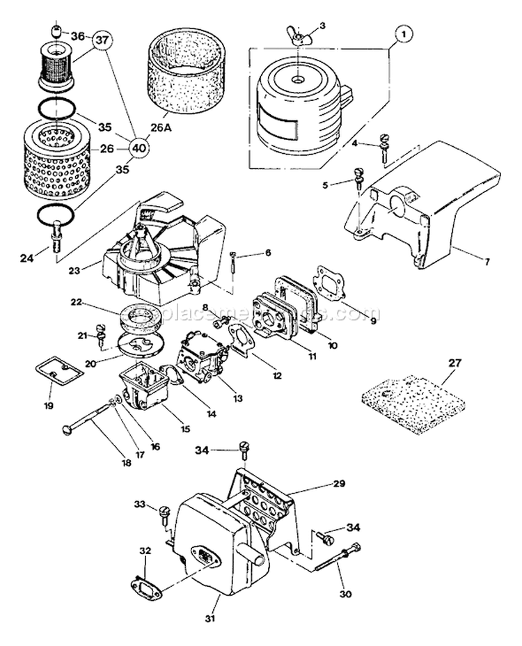 Page A Diagram and Parts List for EHC-140  Tanaka Concrete Saw