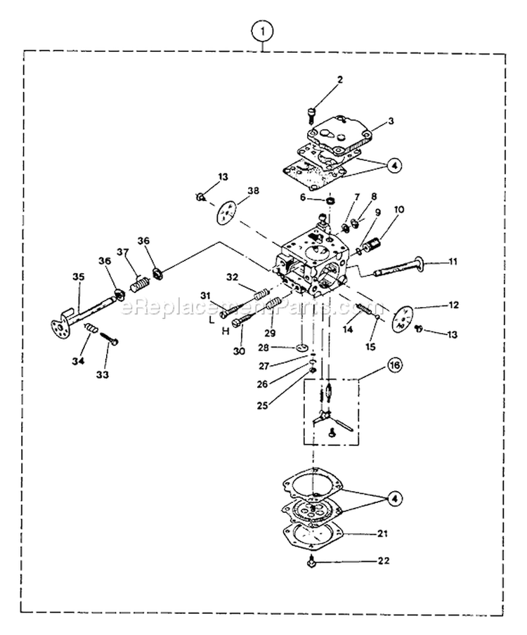 Page B Diagram and Parts List for EHC-140  Tanaka Concrete Saw