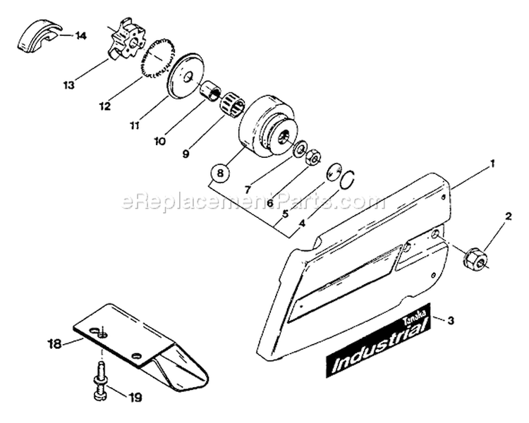 Page C Diagram and Parts List for EHC-140  Tanaka Concrete Saw