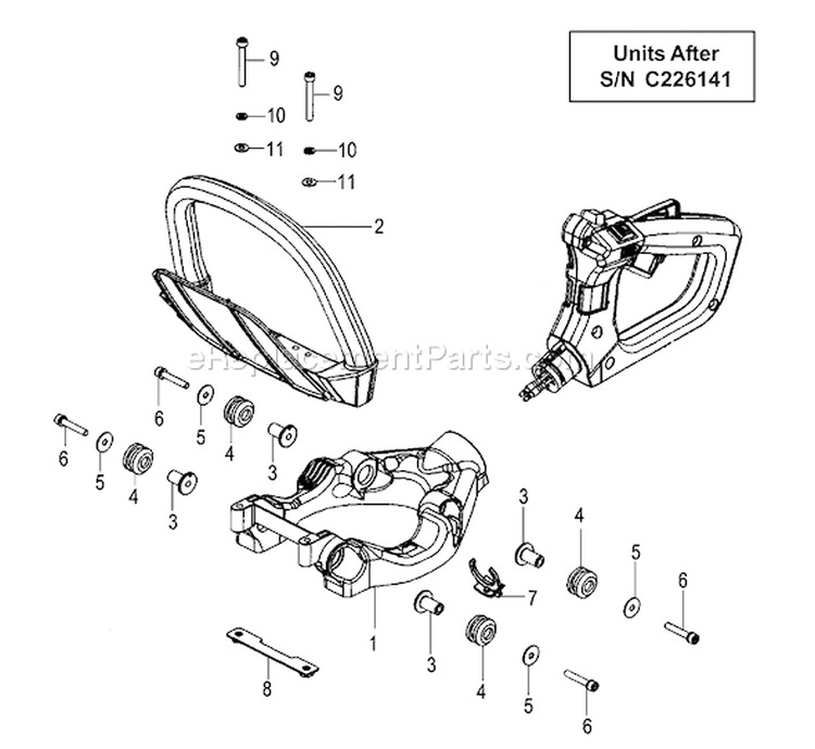 Page G Diagram and Parts List for HTD-2526PF  Tanaka Hedge Trimmer