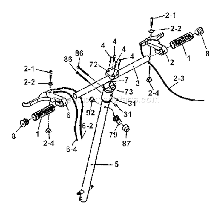 Page M Diagram and Parts List for MOBY X 26cc Tanaka 