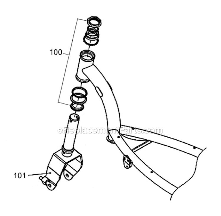 Steering Stem  Head Diagram and Parts List for PB-SE801 Moby-X25 Tanaka Engine