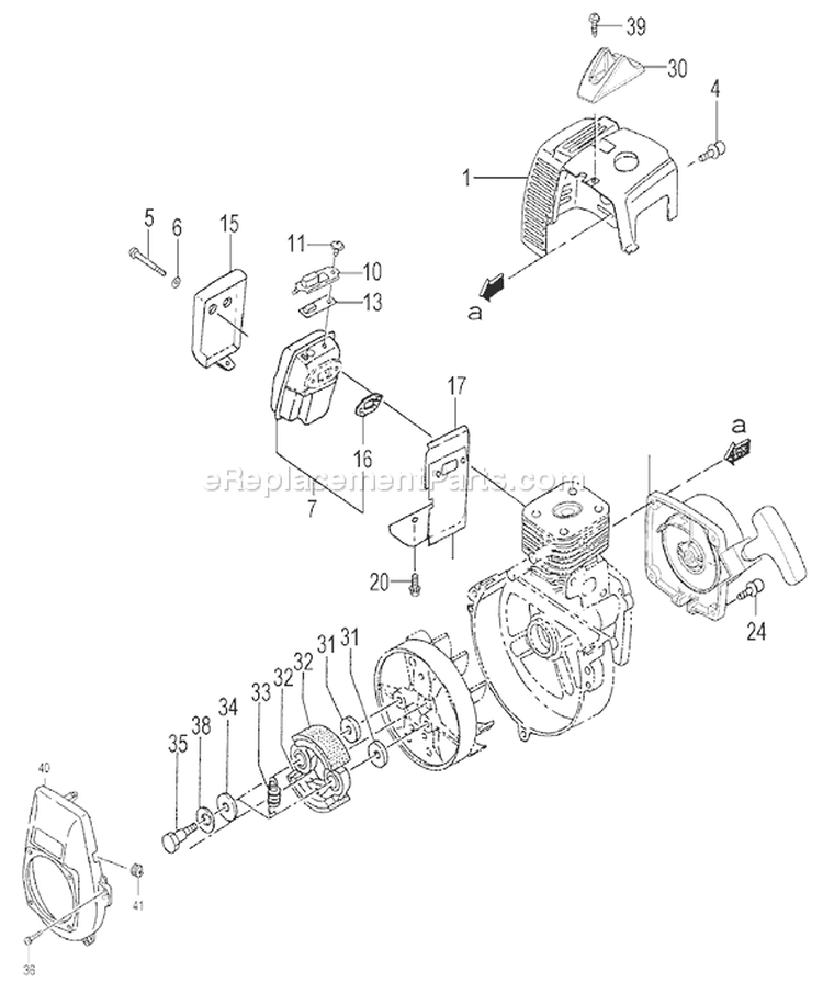 Page B Diagram and Parts List for PF-2500  Tanaka Engine