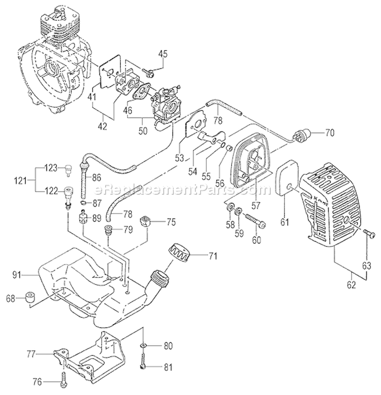 Page F Diagram and Parts List for PF-2600  Tanaka Engine