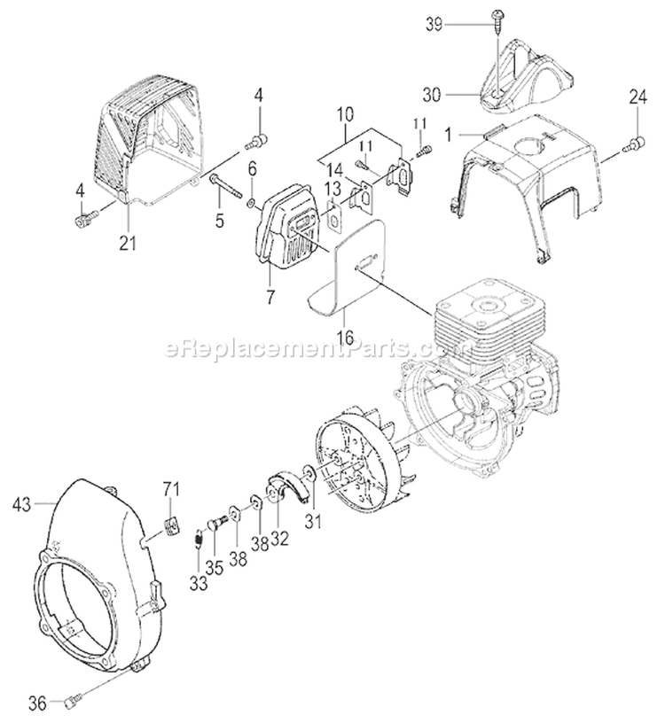 Page B Diagram and Parts List for PF-3300  Tanaka Engine